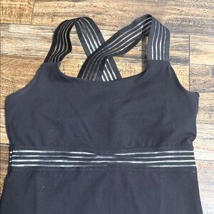 Beyond Yoga Black Tank with Striped Detail